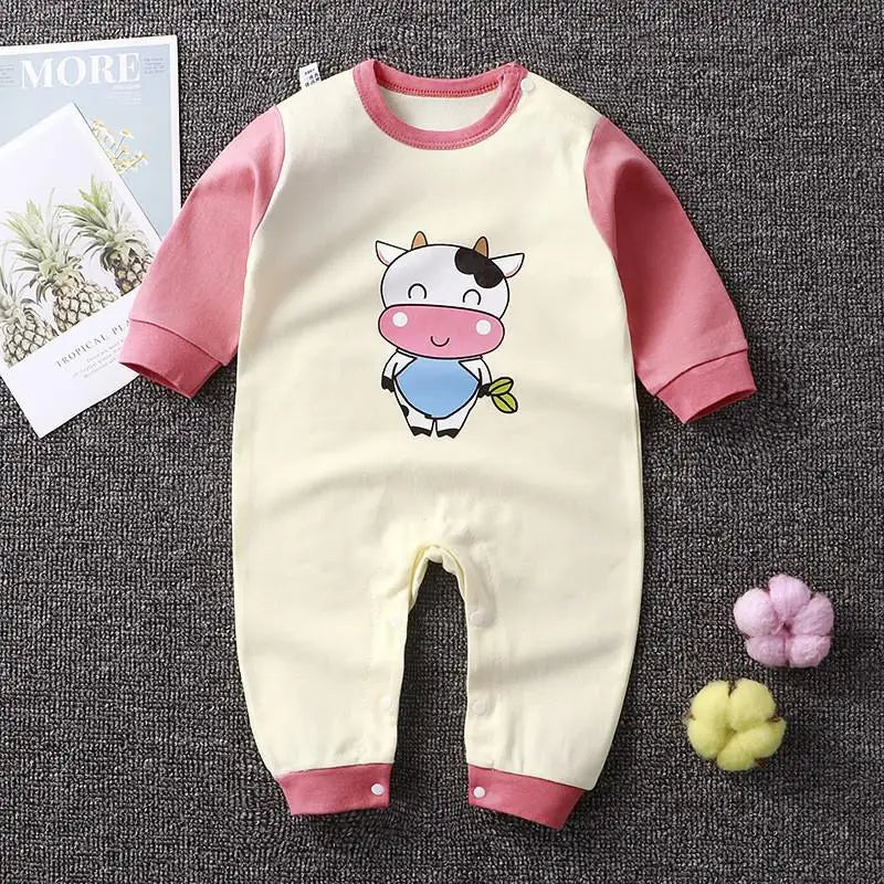 Winter Newborn Baby Pajamas - Pure Cotton Toddler Costume Romper with Cartoon Design - Unisex Jumpsuit