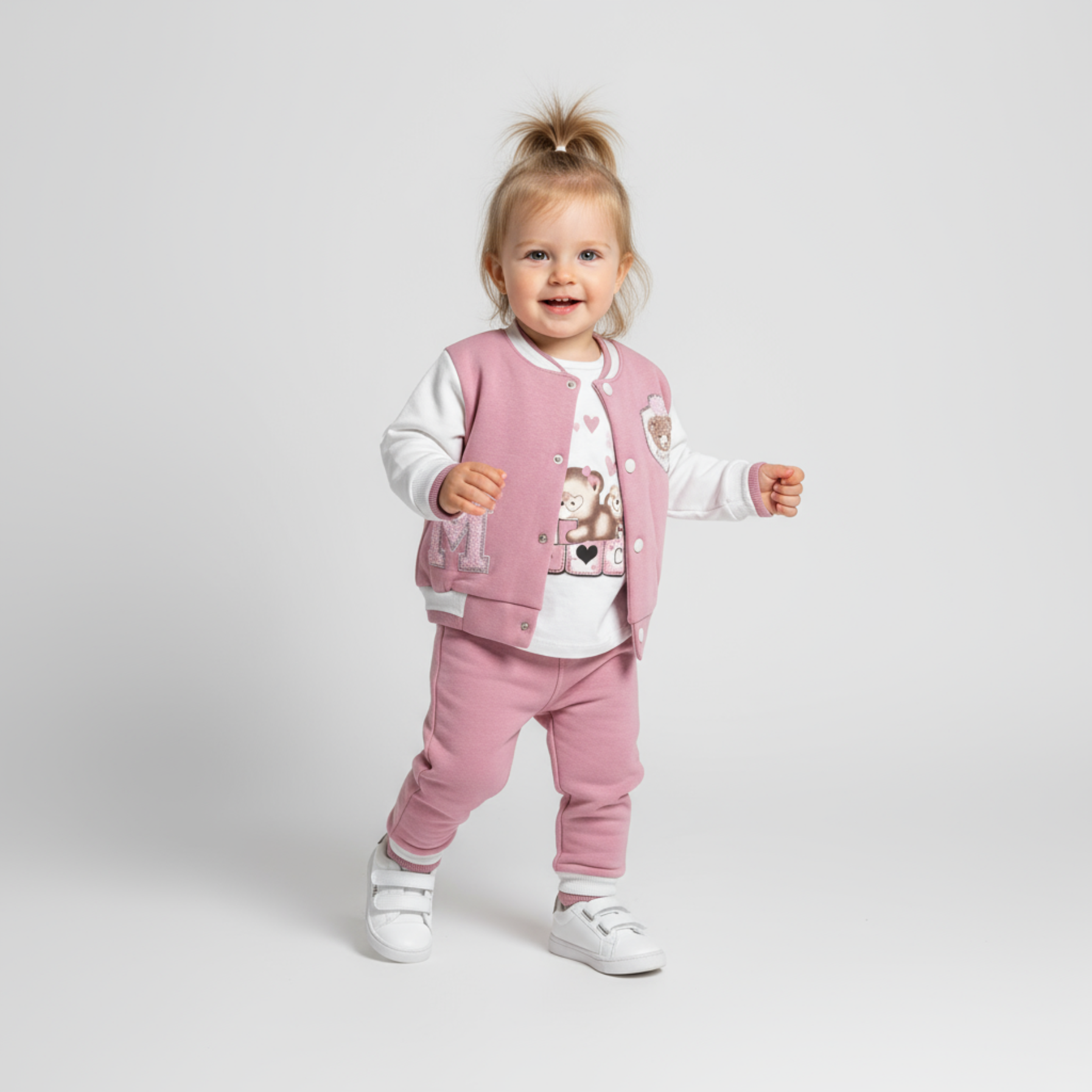 Varsity Bear Girls Jogger Set-1