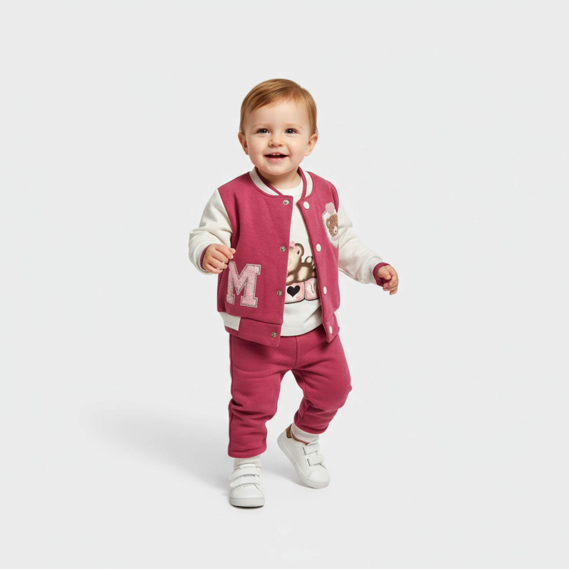 Varsity Bear Girls Jogger Set-0
