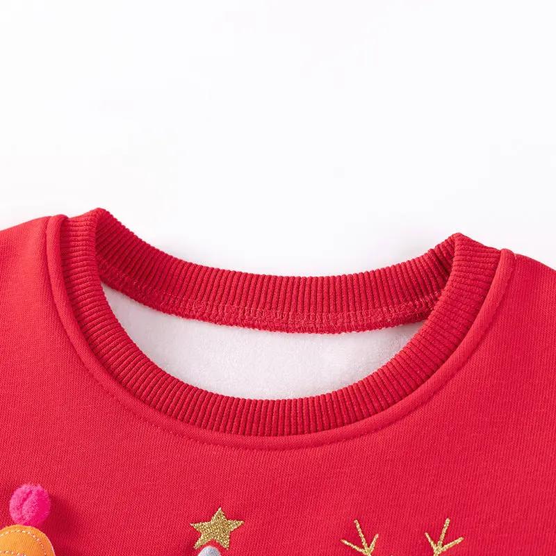 Autumn and Winter Warm Arrival Christmas Cartoon Pattern Long Sleeves Crew Neck Dress for Stylish Girls-2