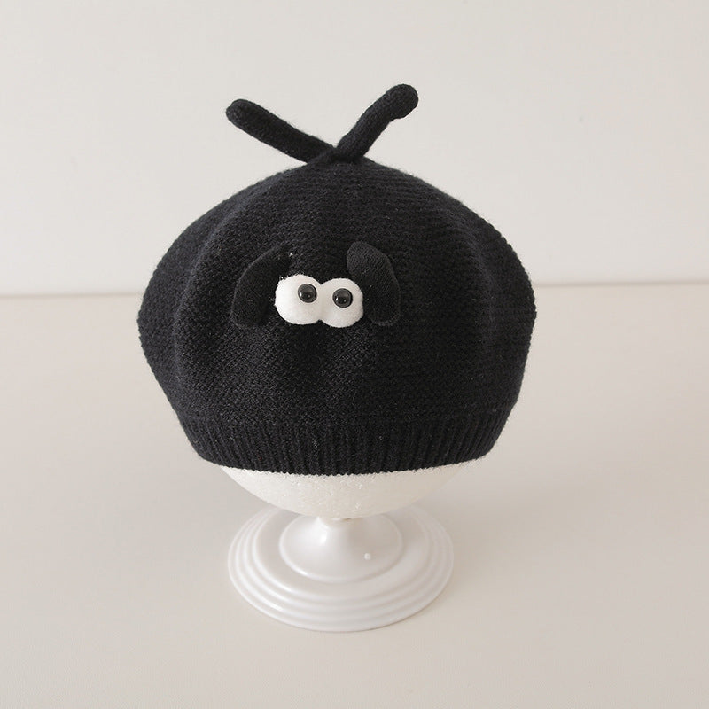 Winter and Autumn Cute Cartoon Knited Hat for Baby: Painter’s Beret Hat-1