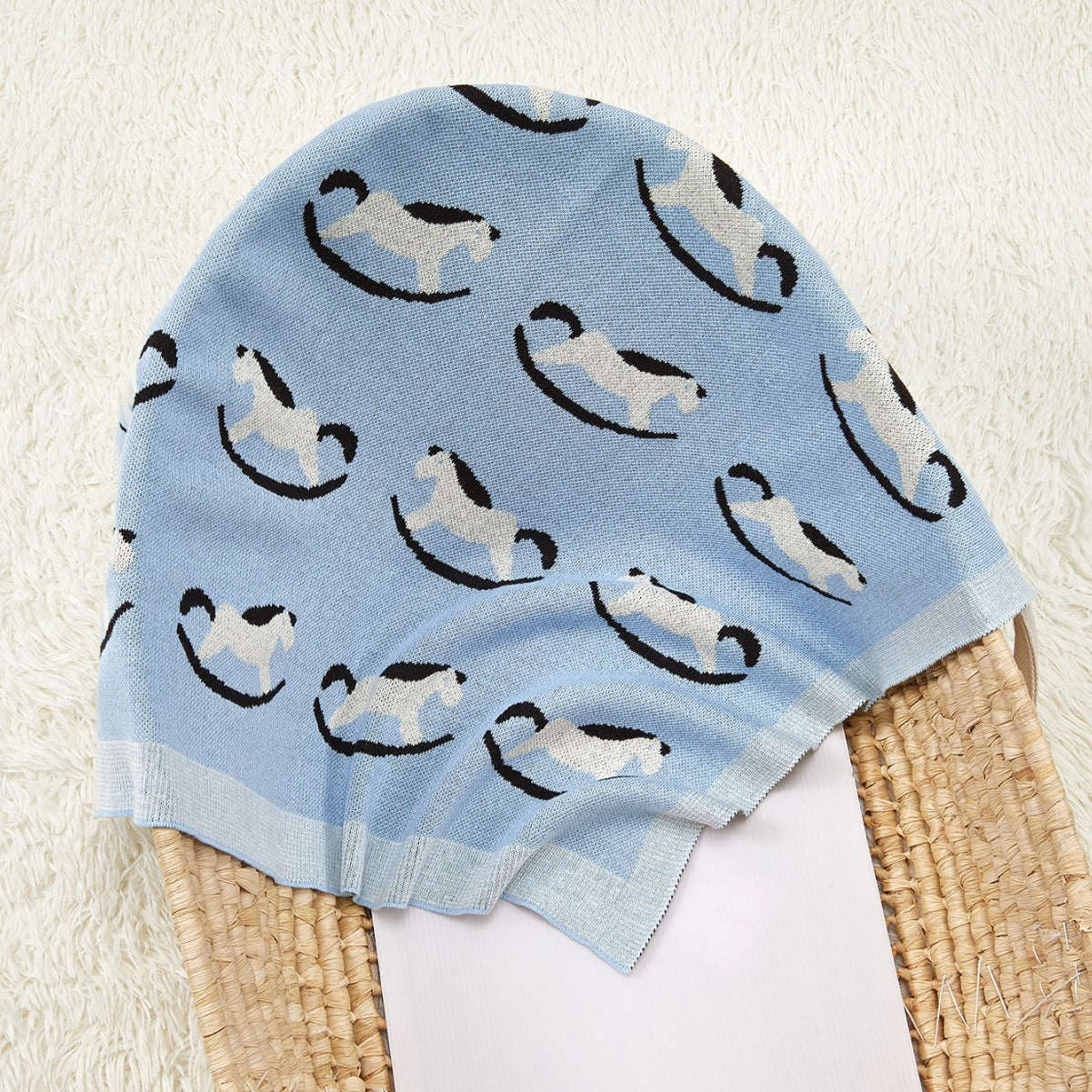 Best-Selling Knitted Baby Blanket With Horse Pattern: Collection For Four Seasons-2