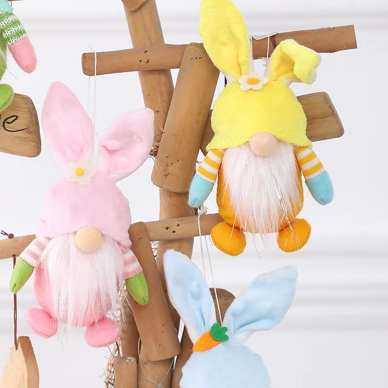 Easter Bunny Gnome Doll Elf Figure Pendant Decorative Props-1