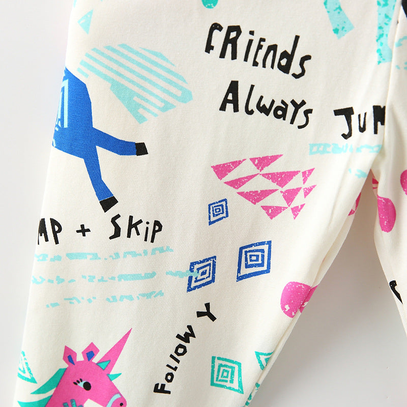 Autumn Arrival Baby Kids Girls Cartoon Pattern Cute Pants-2