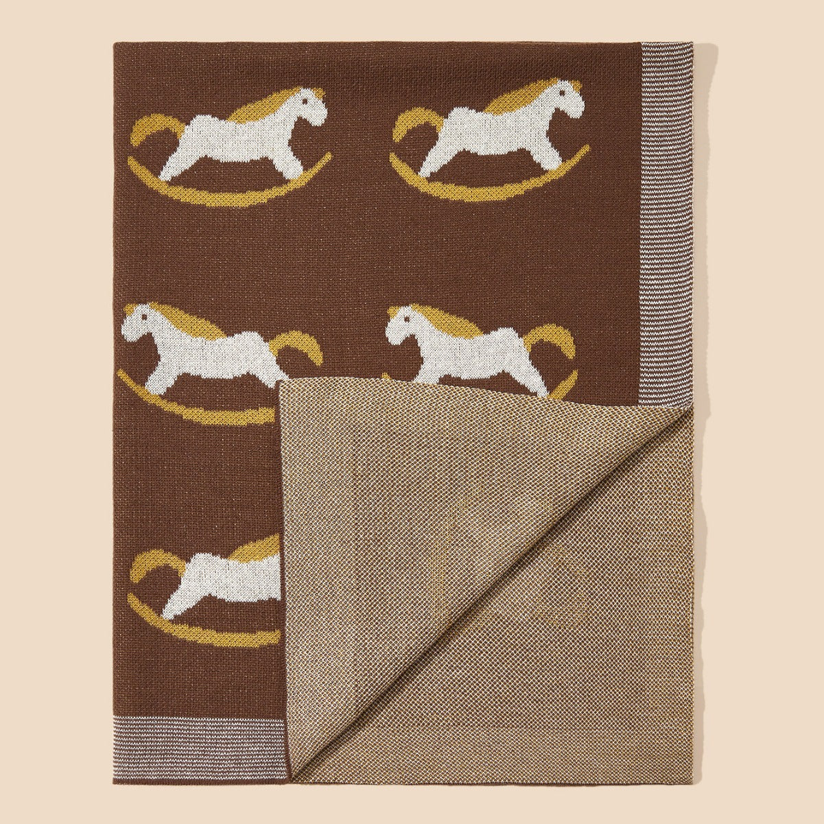 Best-Selling Knitted Baby Blanket With Horse Pattern: Collection For Four Seasons-0