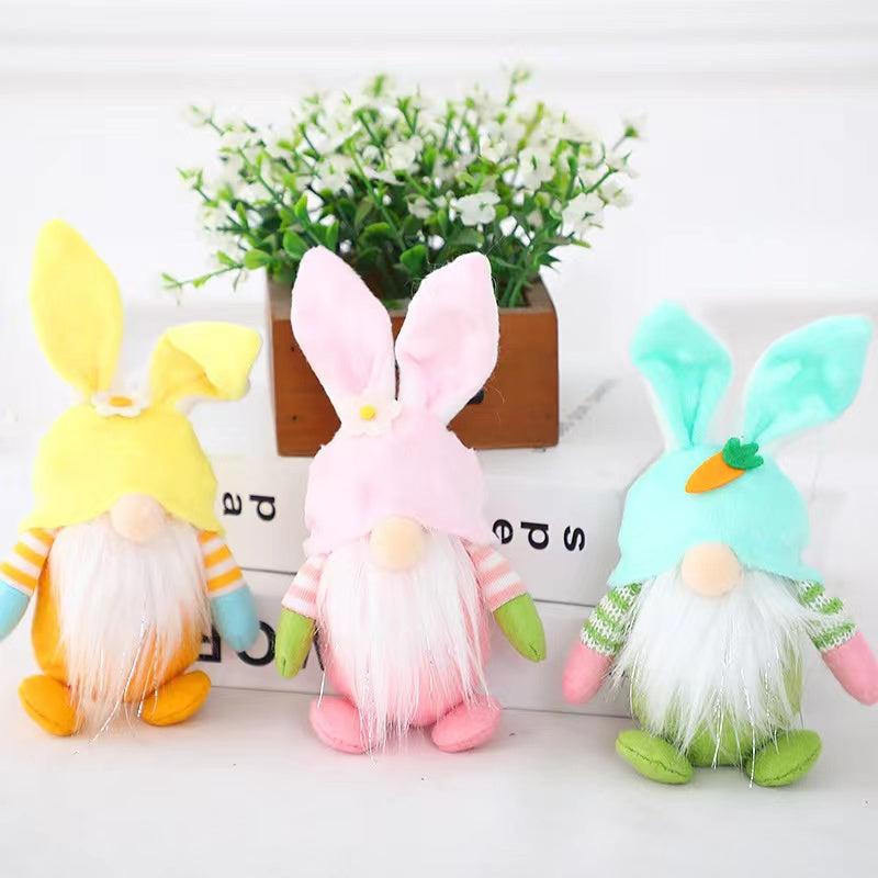Easter Bunny Gnome Doll Elf Figure Pendant Decorative Props-2