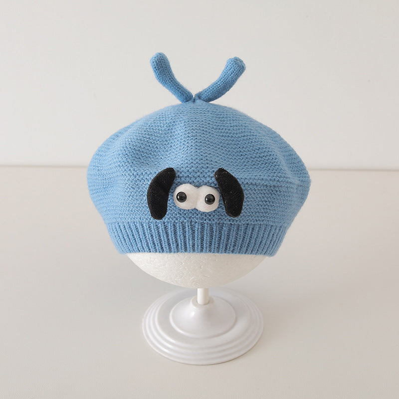 Winter and Autumn Cute Cartoon Knited Hat for Baby: Painter’s Beret Hat-2