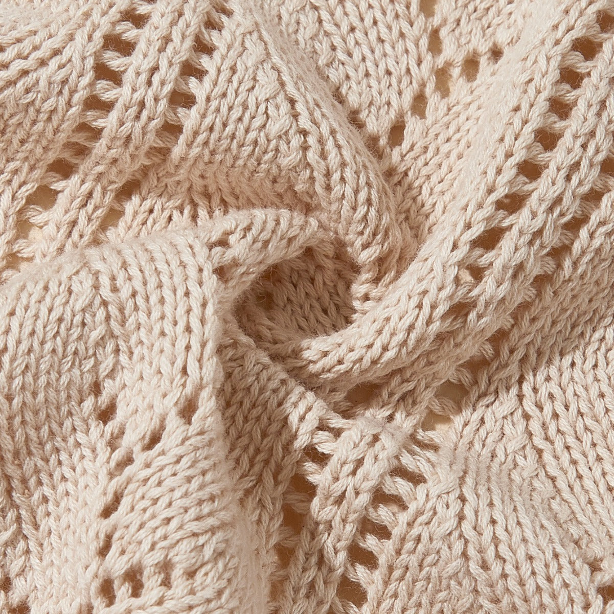 Arrival Knitted Baby Blanket With Hollow Out Design: Solid Color Pure Cotton Collection For All Seasons-1