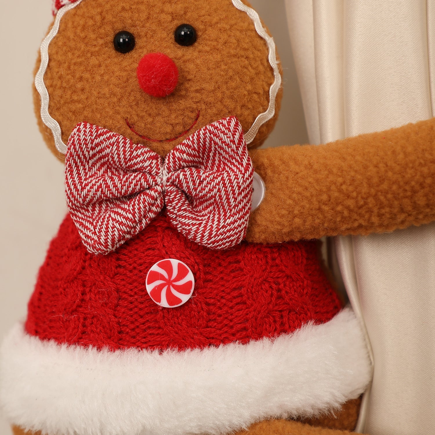 Cartoon Gingerbread Man Window Curtain Decoration for Christmas Party Play Doll-3