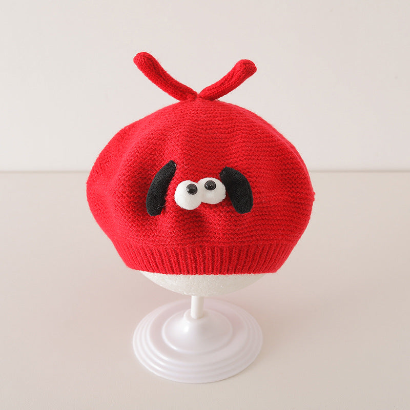 Winter and Autumn Cute Cartoon Knited Hat for Baby: Painter’s Beret Hat-3
