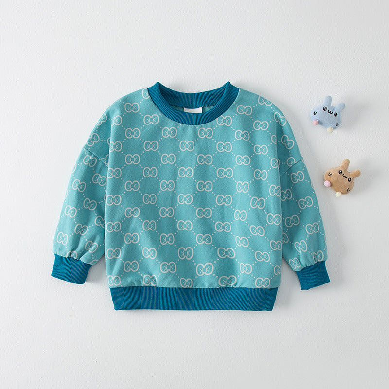 Autumn Arrival Baby Kids Girls Comfortable Geometric Pattern Knitted Long Sleeves Sweater-3