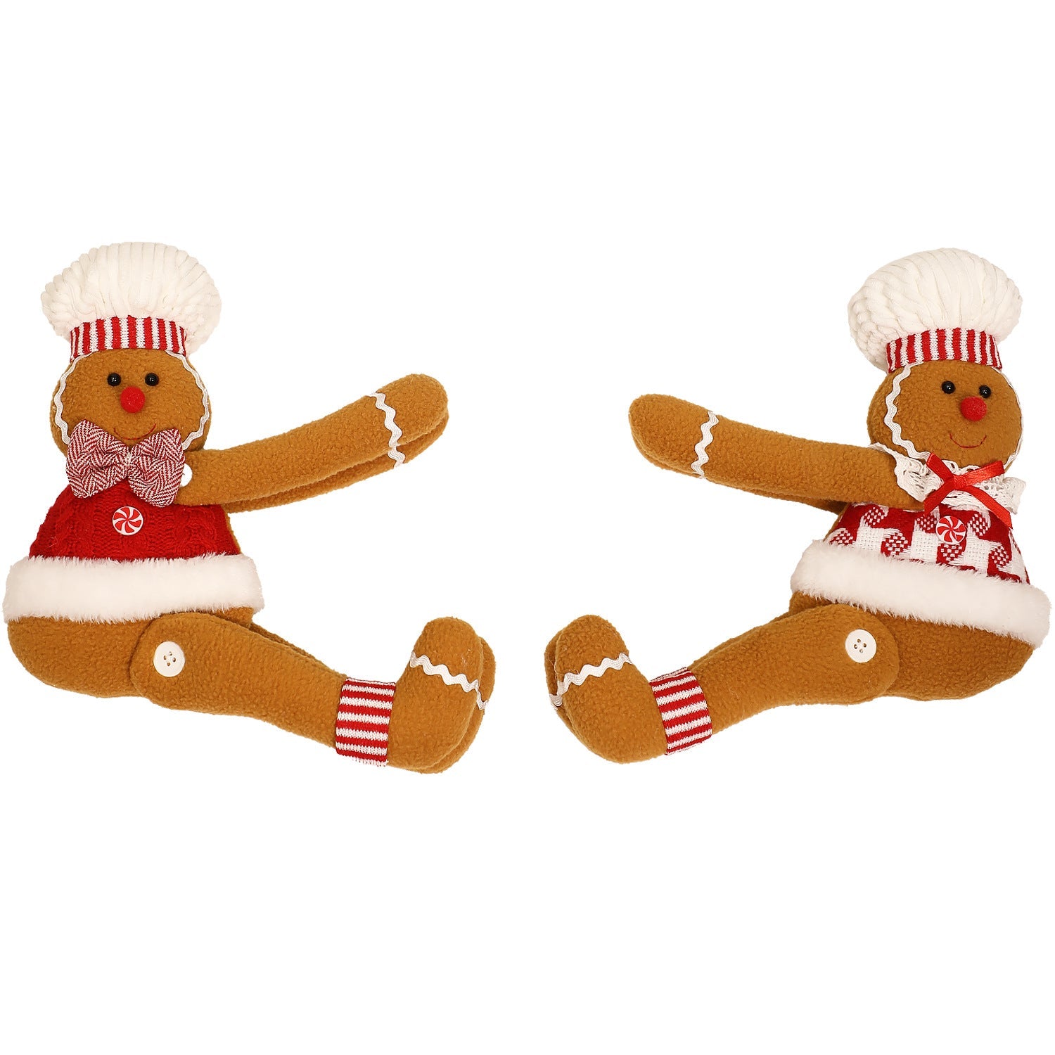 Cartoon Gingerbread Man Window Curtain Decoration for Christmas Party Play Doll-4