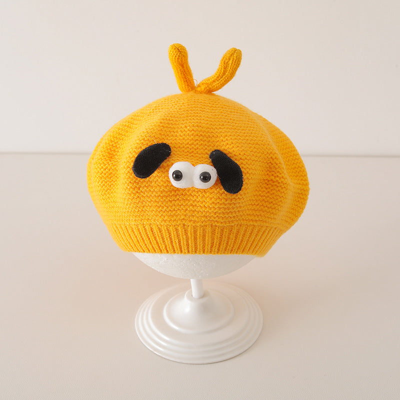 Winter and Autumn Cute Cartoon Knited Hat for Baby: Painter’s Beret Hat-4