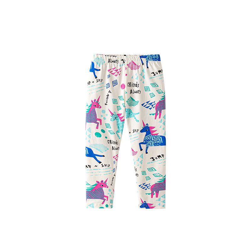 Autumn Arrival Baby Kids Girls Cartoon Pattern Cute Pants-0