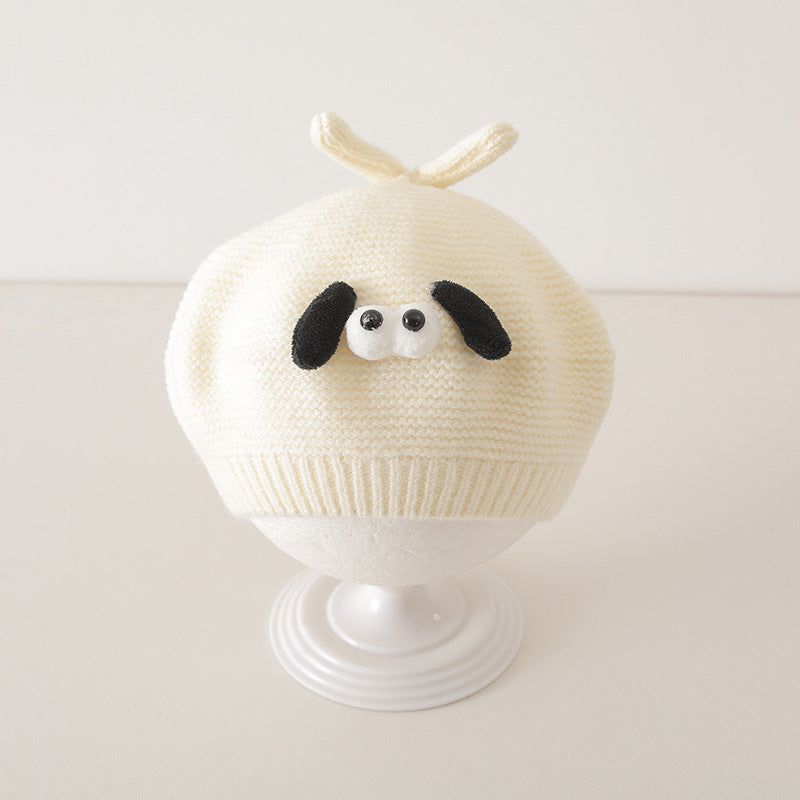 Winter and Autumn Cute Cartoon Knited Hat for Baby: Painter’s Beret Hat-8