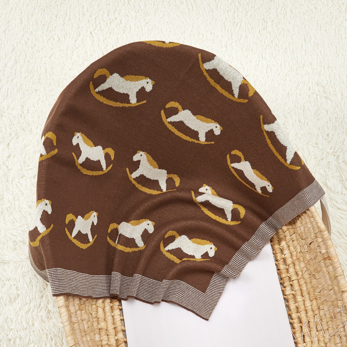 Best-Selling Knitted Baby Blanket With Horse Pattern: Collection For Four Seasons-4