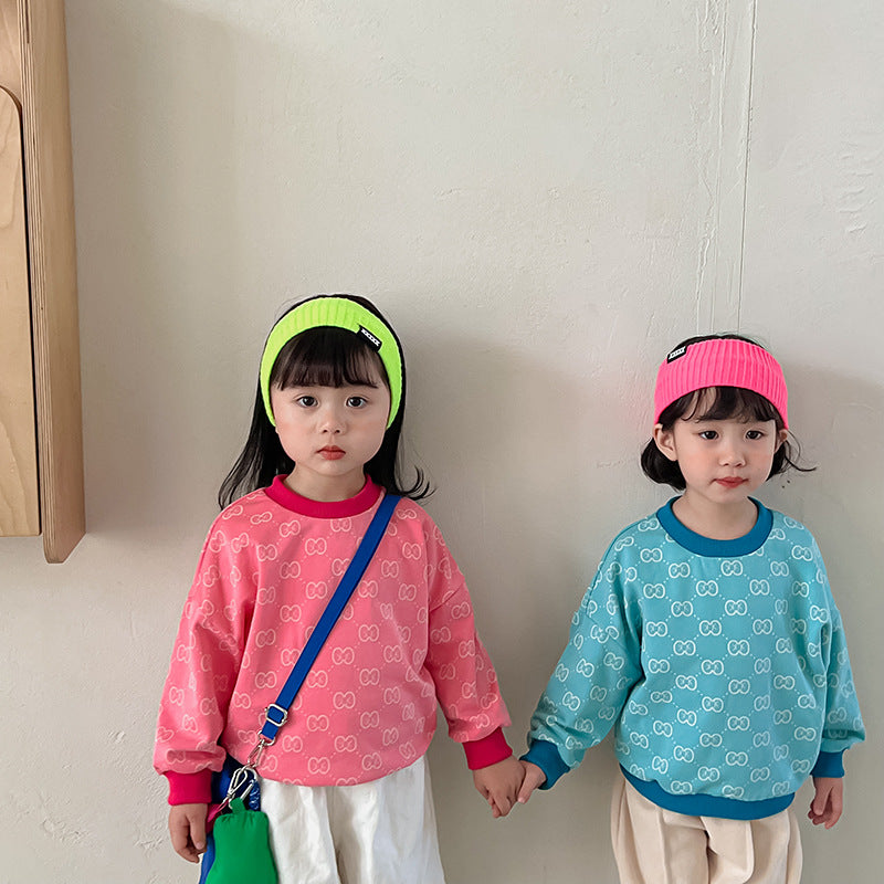 Autumn Arrival Baby Kids Girls Comfortable Geometric Pattern Knitted Long Sleeves Sweater-0