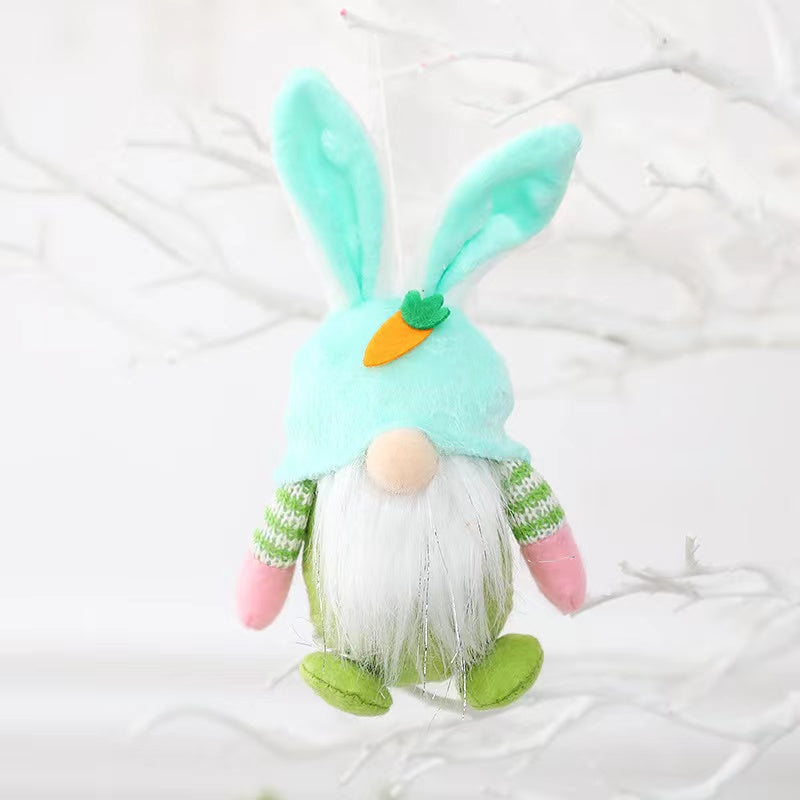 Easter Bunny Gnome Doll Elf Figure Pendant Decorative Props-6