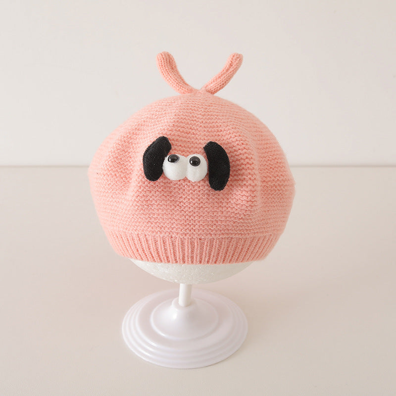 Winter and Autumn Cute Cartoon Knited Hat for Baby: Painter’s Beret Hat-7