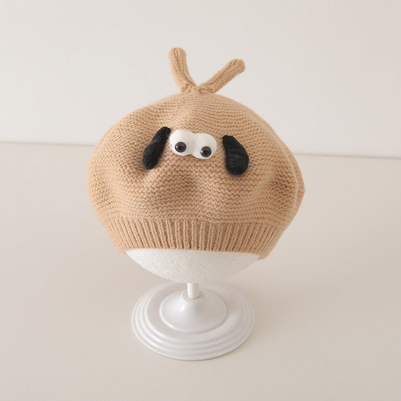 Winter and Autumn Cute Cartoon Knited Hat for Baby: Painter’s Beret Hat-6