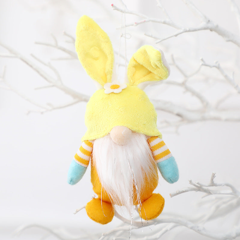 Easter Bunny Gnome Doll Elf Figure Pendant Decorative Props-7