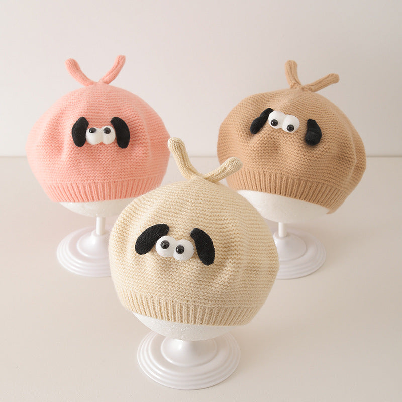 Winter and Autumn Cute Cartoon Knited Hat for Baby: Painter’s Beret Hat-0