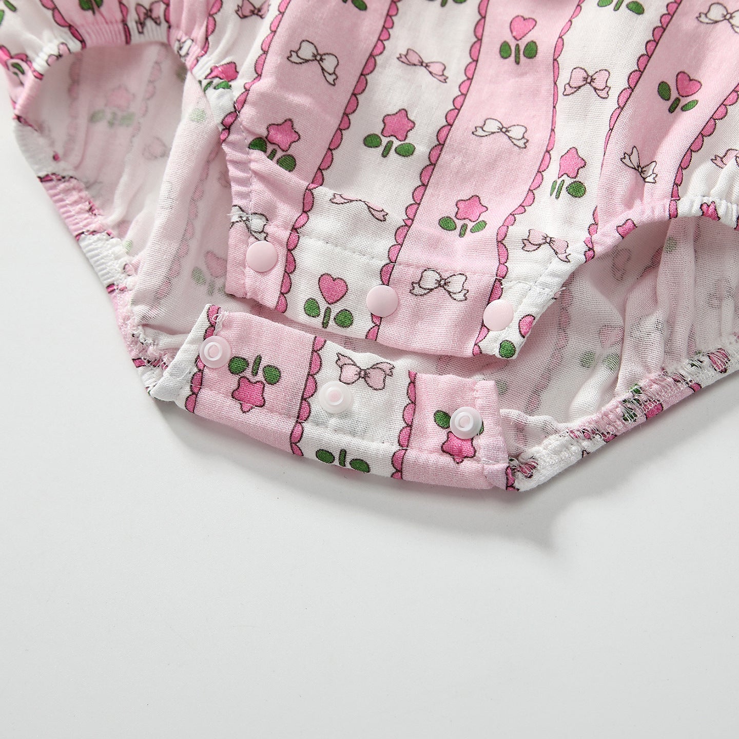 Arrivée Automne Baby Girls Flowers and Striped Pattern Long Sleeves Onesies with Collar-2