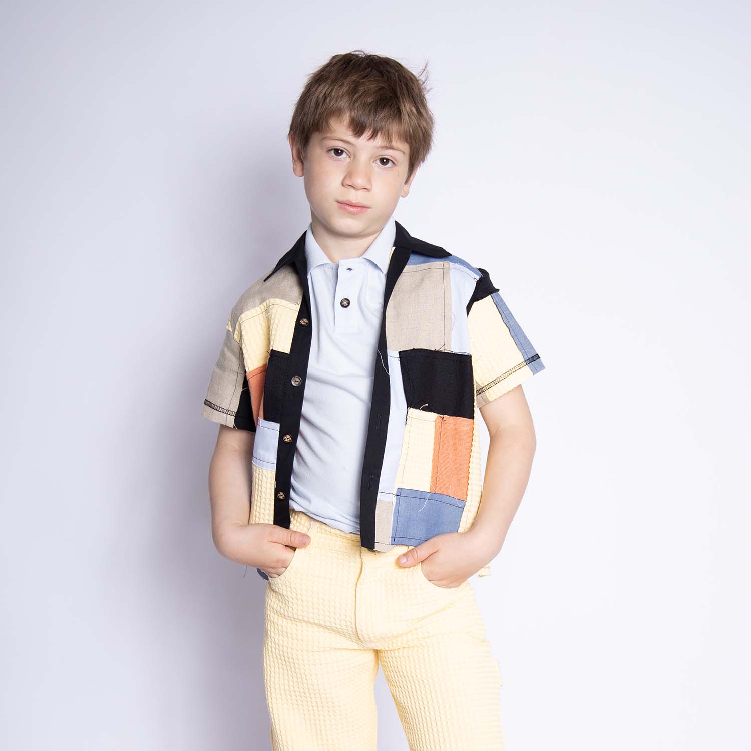 Zero Waste Patchwork Shirt voor kinderen-1