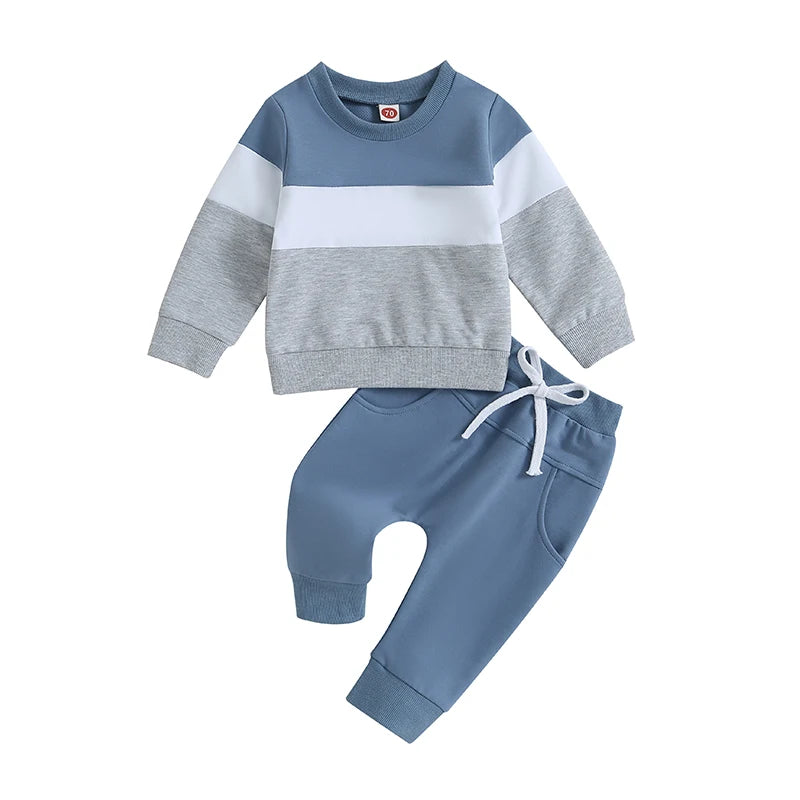 Autumn 2-Piece Cotton Outfit Set for Newborns - Rainbow Top and Pants for Boys and Girls