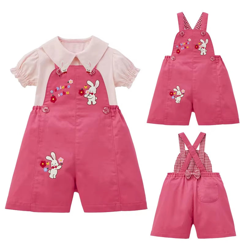 Summer Collection Baby Girl Overalls - Cartoon Rabbit Shorts for Kids
