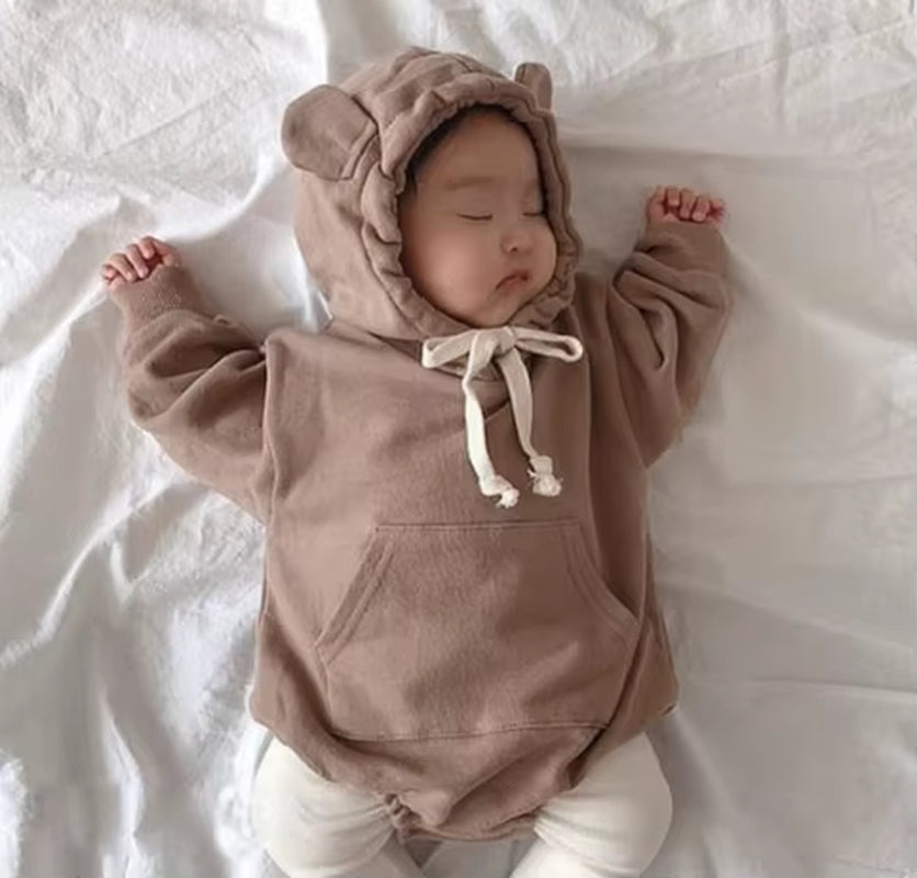 2022 Baby Girls' Velvet Winter Jumpsuit - Casual Cotton Hoodie for Active Play and Climbing