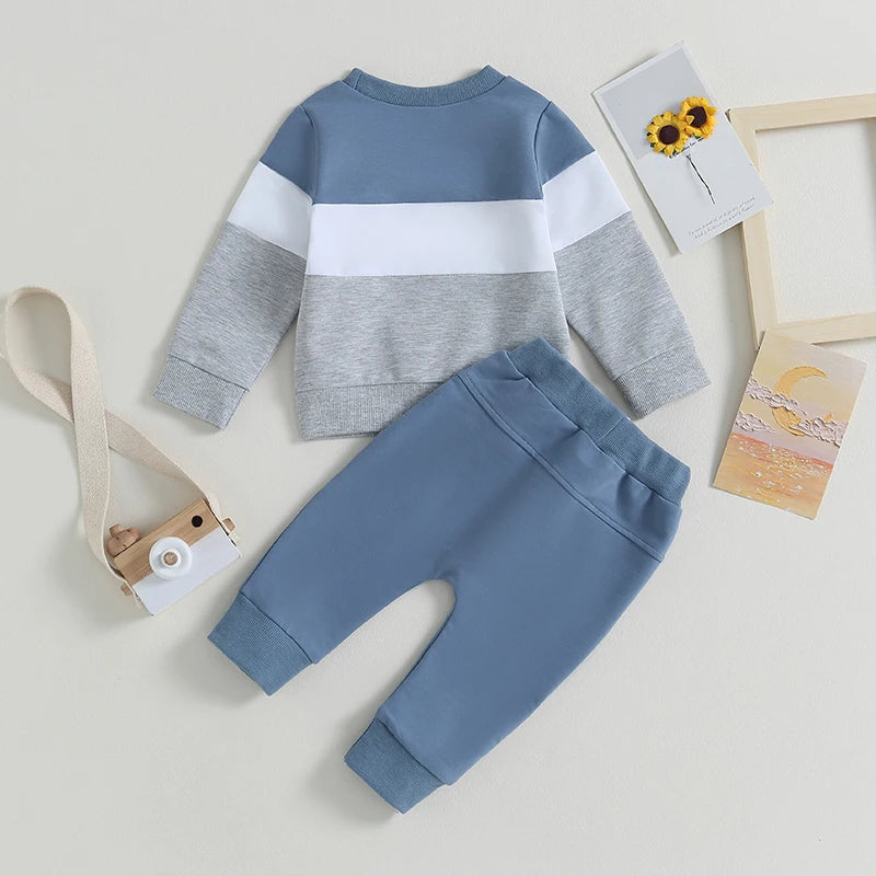 Autumn 2-Piece Cotton Outfit Set for Newborns - Rainbow Top and Pants for Boys and Girls