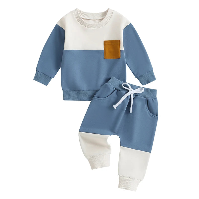 Autumn 2-Piece Cotton Outfit Set for Newborns - Rainbow Top and Pants for Boys and Girls