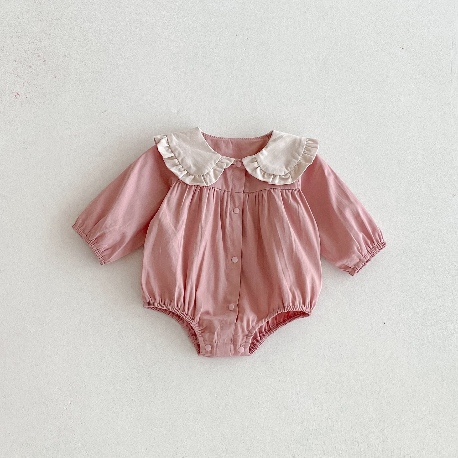 Arrivée d'Automne Bébé Filles Patchwork Couleur Robe et Onesies à Manches Longues - Princesse Sister Matching Set-0