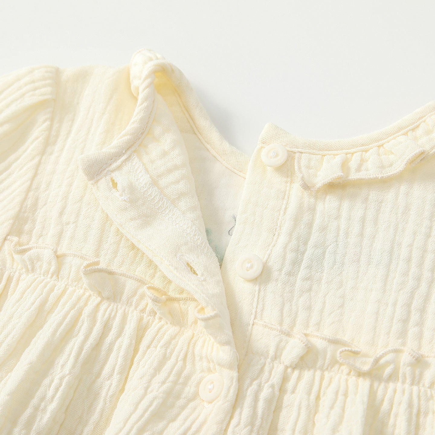 Arrival Autumn Baby Girls Flowers Embroidery Long Sleeves Onesies with Collar-1