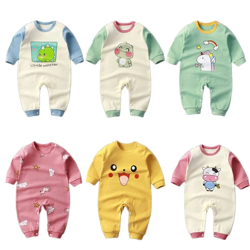 Winter Newborn Baby Pajamas - Pure Cotton Toddler Costume Romper with Cartoon Design - Unisex Jumpsuit