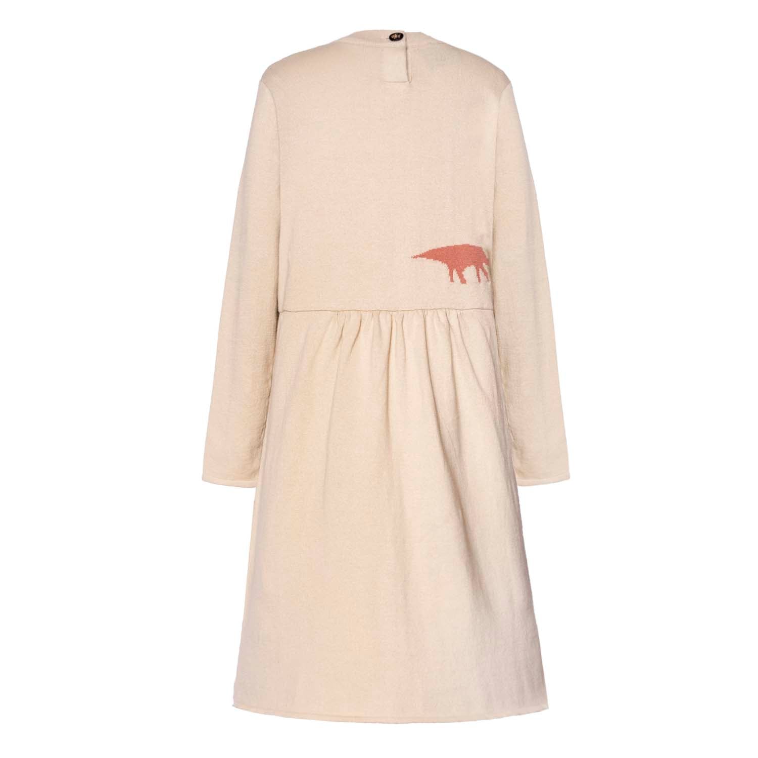 Beige gebreide jurk voor meisjes-3