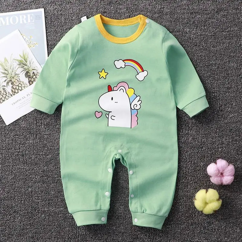 Winter Newborn Baby Pajamas - Pure Cotton Toddler Costume Romper with Cartoon Design - Unisex Jumpsuit