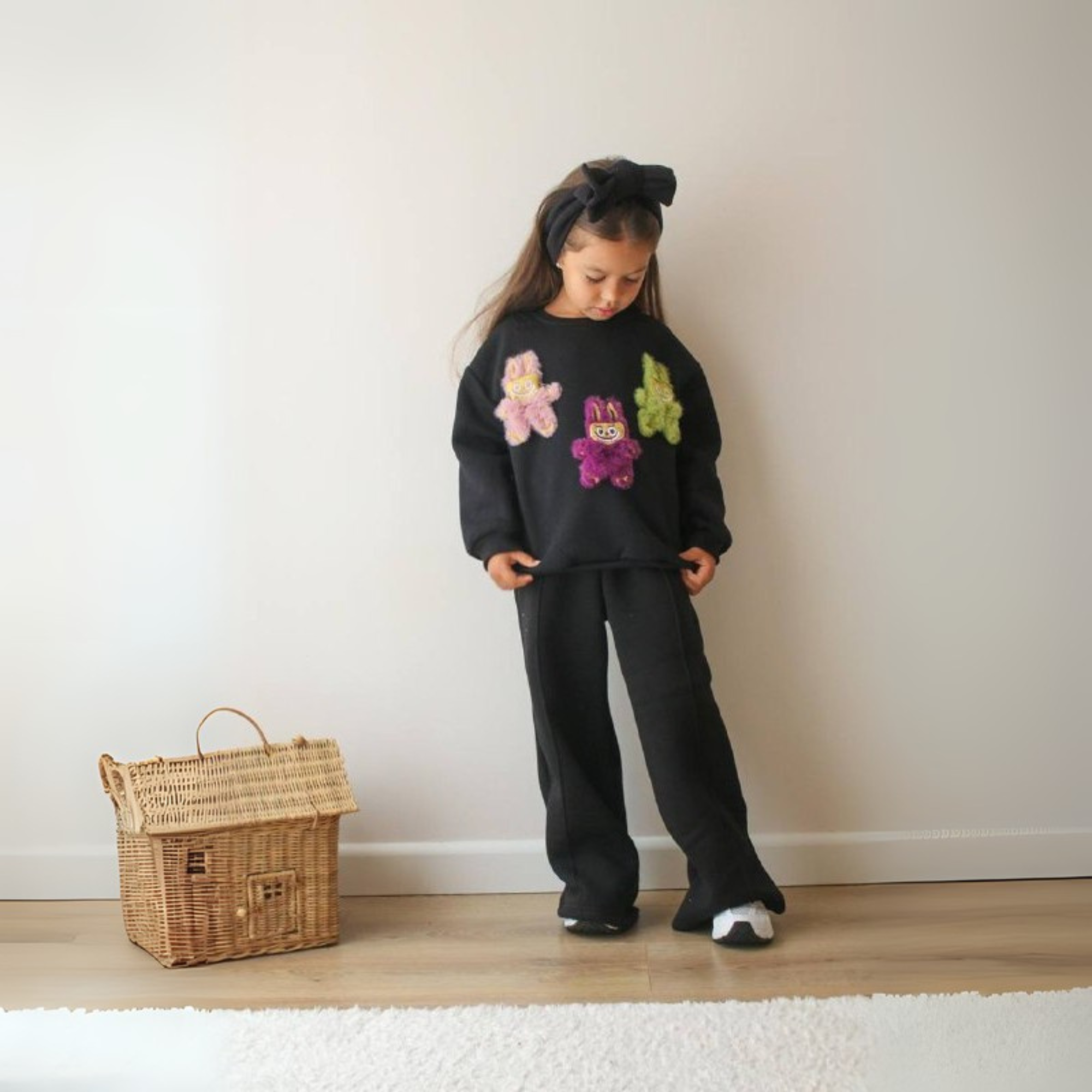 La-Bu-Bu kleurrijke patch meisjes casual set-1